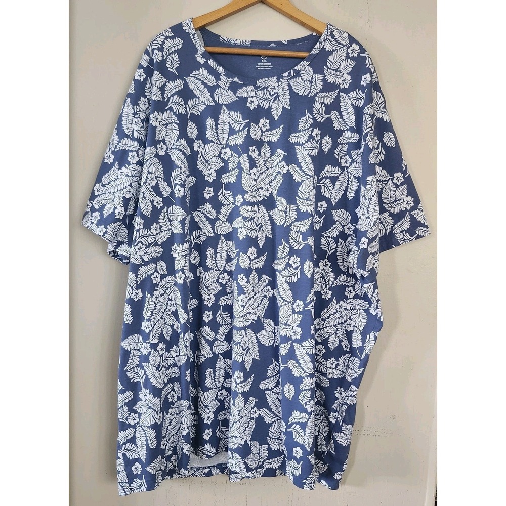 HB Mens Size 5XL Shirt Blue Hawaiian Short Sleeve Tropical Summer Vacation